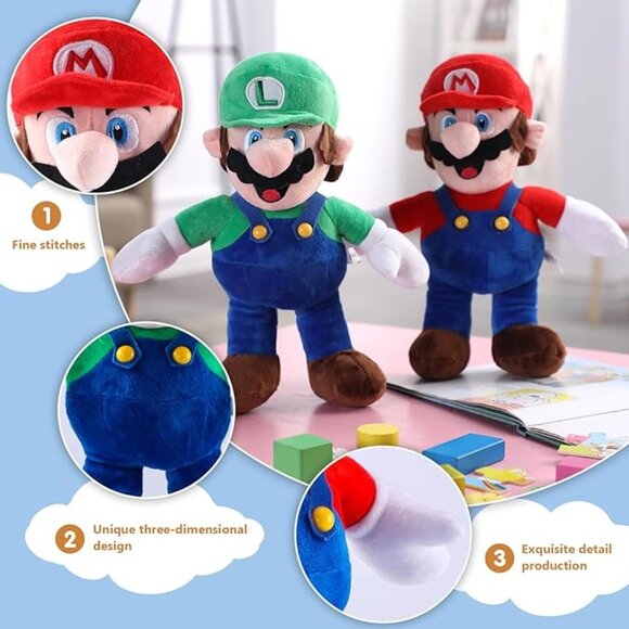 Super Mario and Luigi Plush Toys Set - Picture 1 of 8